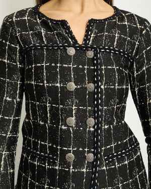 Chanel 14/P Double-Breasted Braid Trim Tweed Jacket FR 34 (UK 6)