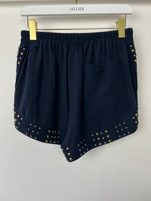 Louis Vuitton Navy Clous Jogging Shorts with Studded Detail Size FR 36 (UK 8)