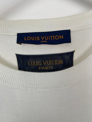 Louis Vuitton Menswear White "Vuitton" Knitted T-Shirt Size XL (UK 44)