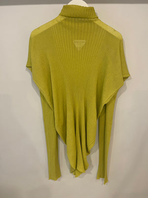 Bottega Veneta Lime Silk Knitted High-Neck Jumper Size M (UK 10)