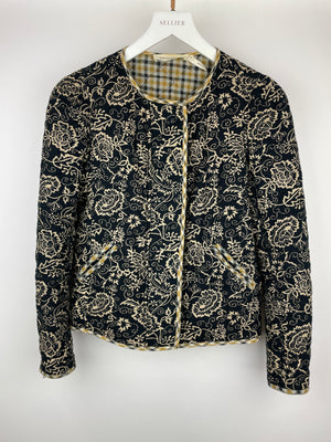 Isabel Marant Étoile Navy Floral Cotton Zip Up Jacket Size FR 36 (UK 8)