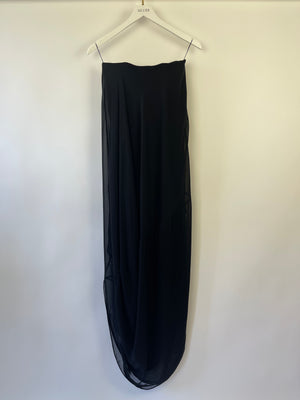 Jacquemus Black 'La Riviera' Sheer Strapless Midi Dress with Tie Detail FR 36 (UK 8)