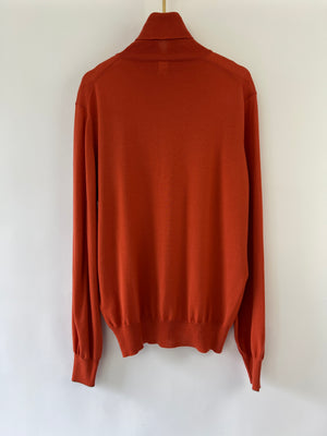 Brunello Cucinelli Orange High-Neck Long Sleeve Jumper Size IT 48 (UK 38)