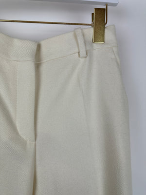 Loro Piana Cream Cashmere Straight Leg Tailored Trousers Size IT 38 (UK 6)