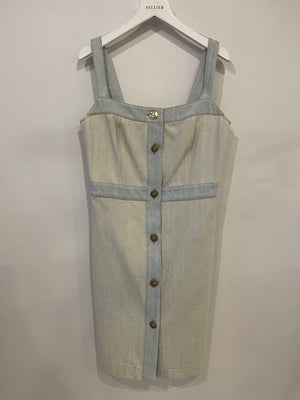 Chanel Light Blue Denim Mini Dress with Button Detail Size FR 40 (UK 12)