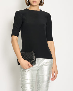 Alessandra Rich Black Short Sleeve Top Size IT 40 - 42 (UK 8-10)