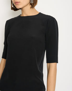 Alessandra Rich Black Short Sleeve Top Size IT 40 - 42 (UK 8-10)