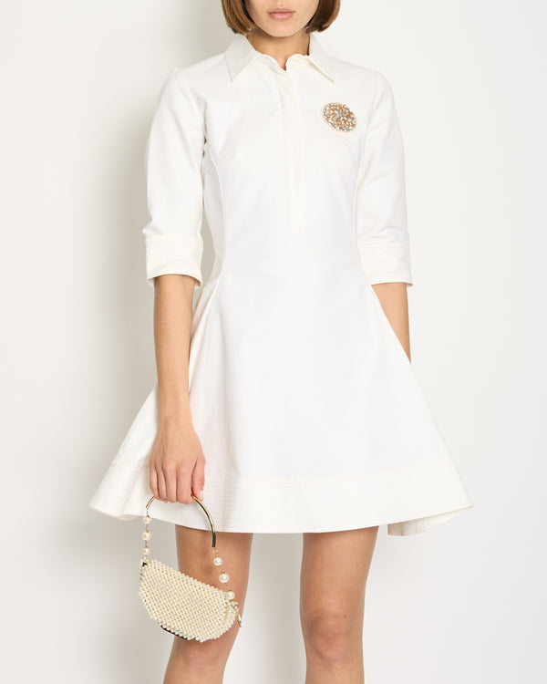 Christian Dior Spring/Summer 2017 White Mini Dress with Star Applique Detail Size FR 36 (UK 8)