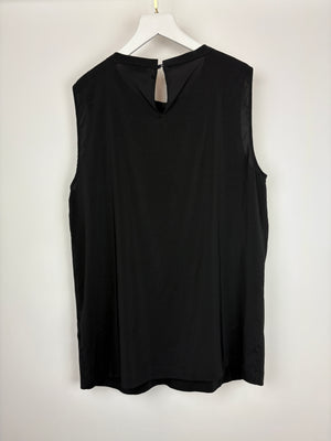 Brunello Cucinelli Black Silk Sleeveless Top Size XL (UK 14/16)