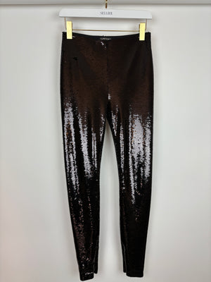 Tom Ford Black Sequin Straight Trousers Size XS (UK 6)