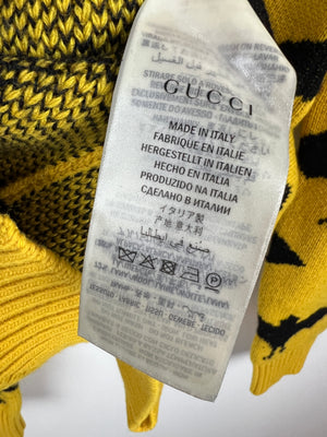 Gucci Yellow "Batman" Long Sleeve Knitted Jumper Size L (EU 50)