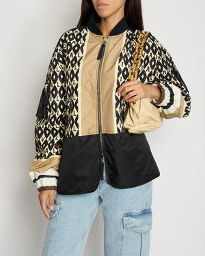 Valentino Black Foulard Archive Print Bomber with Zip Detail IT 38 (UK 6)