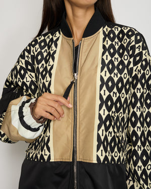 Valentino Black Foulard Archive Print Bomber with Zip Detail IT 38 (UK 6)