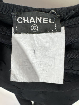 Chanel 97P Black Jacquard CC Logo Bodysuit Detail FR 36 (UK 8)