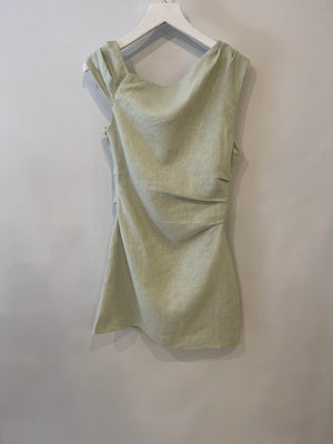 SIR the Label Pastel Green Linen Mini Dress IT 38 (UK 6)