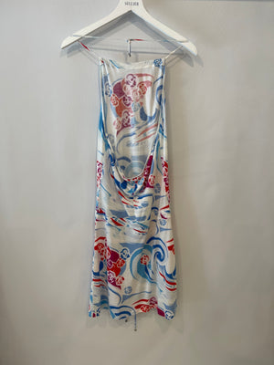 Chanel White and Multicolour Mini Beach Dress with Camelia Prints Size FR 36 (UK 8)