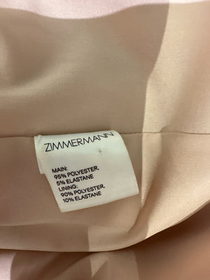 Zimmermann Blush Crepe Midi Dress with Gold Link and Split Detail Size 0 (UK 8)