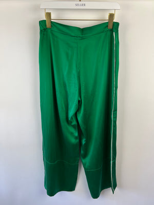 Olivia Von Halle Green Two-Piece Shirt and Trouser Pyjama Set Size 2 (UK 10)