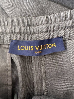 Louis Vuitton Grey Tailored Menswear Wool Trousers With Logo Embroidery Detail Size FR 46 (L)