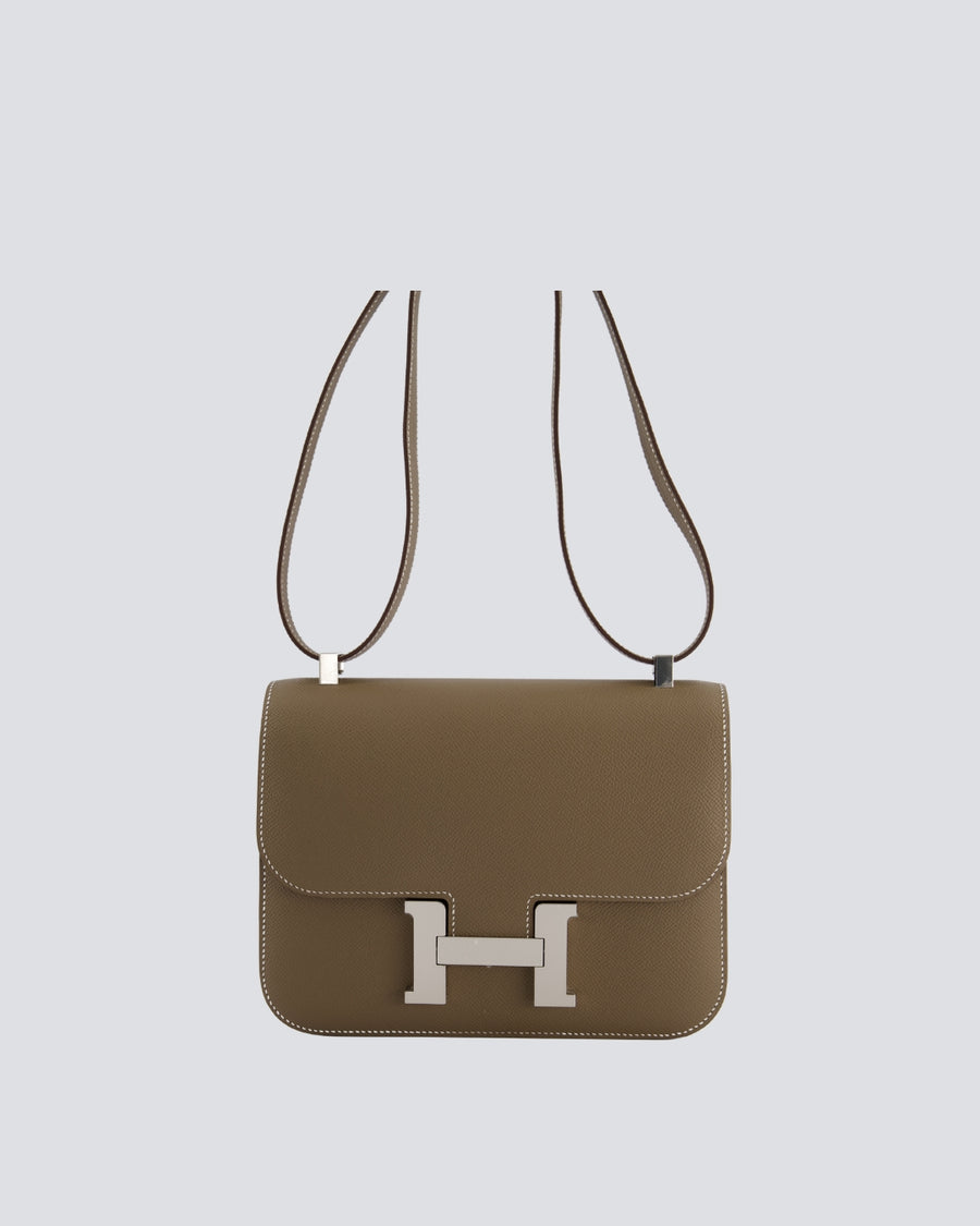 Hermes Constance 24 Bag in Etoupe Epsom with Palladium Hardware