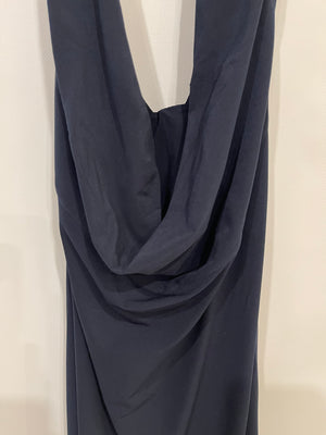 Magda Butrym Navy Stretch-Jersey Halterneck Midi Dress Size FR 36 (UK 8) RRP £1,250