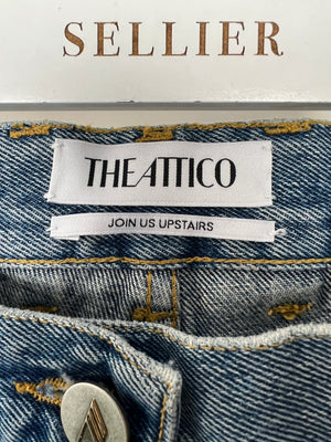 The Attico Blue Denim Over-Sized Jeans with Pocket Detail Size 26