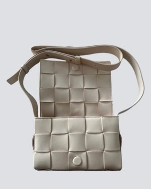 Bottega Veneta Beige Cassette Leather Crossbody Bag