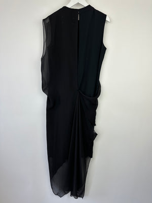 Maison Margiela Black Sleeveless Midi Dress Size IT 42 (UK 10)