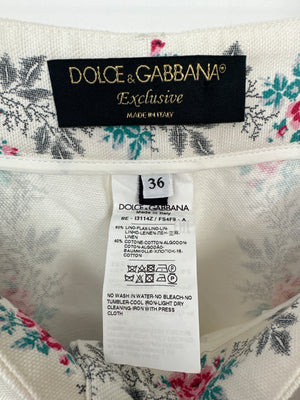 Dolce & Gabbana Exclusive Blue Floral Striped Shorts Size IT 36 (UK 4)