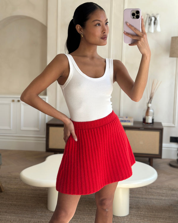 Gucci Red Knitted Wool Mini Skirt Size XS (UK 6)