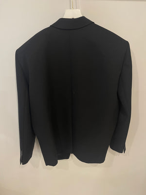 Magda Butrym Black Wool and Silk Blazer Jacket Size FR 36 (UK 8) RRP £2,100