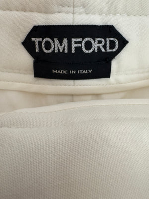 Tom Ford Cream Mini Skirt With Leather Belt Trim Size FR 36 (UK 6)