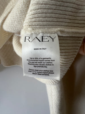 Raey Ivory Wool Roll Neck Cropped Oversized Knit Jumper Size XXS/XS (UK 4)