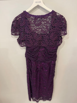 Dolce & Gabbana Purple Lace Corset Mini Dress with Bolero Size IT 42 (UK 10)