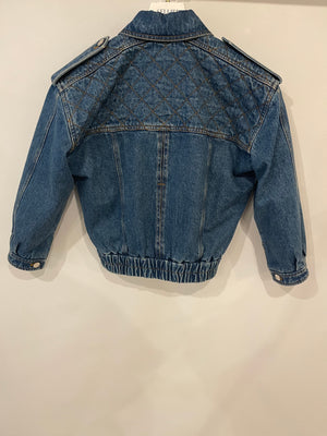 Louis Vuitton Denim Blue Jacket with Silver Logo Details Size FR 38 (UK 10)