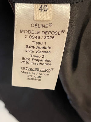 Celine Navy Lingerie Top With Lace Details Detail Size XS (UK 6)