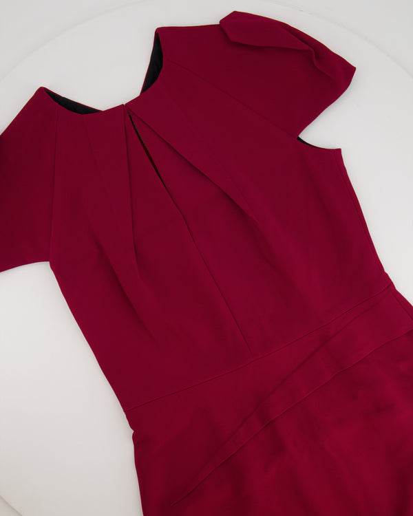 Roland Mouret Burgundy Short-Sleeve Mini Dress Size FR 38 (UK 10)