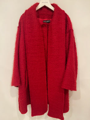 Dolce & Gabbana Red Wool Jacket with Scarf Detail Size IT 40 (UK 8)