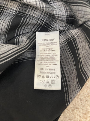 Burberry Black and White Checked Velvet Shirt IT 40 (UK 8)