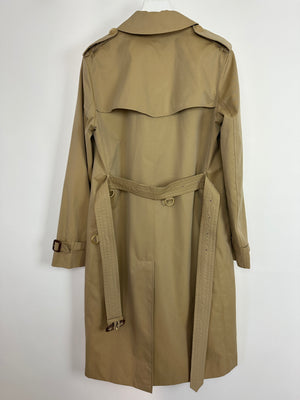 Burberry Camel The Kensington Trench Coat with Belt Detail Size UK 8