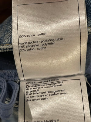 Chanel Blue Flared Jeans with Crystal CC Logo Detail Size FR 34 (UK 6)