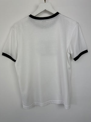 Dolce & Gabbana White Multi-Coloured Crystal DG Logo T-Shirt Size XS (UK 4-6)