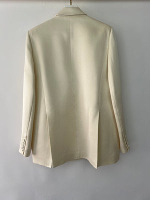 Magda Butrym Silk Ivory Suit Jacket and Toruser Set Size FR 36 (UK 8)