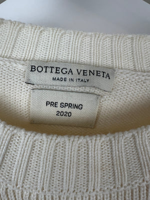 Bottega Veneta Cream Pre Spring 2020 Knit Long Sleeve Jumper with Open Back and Side Detail IT 40 (UK 8)