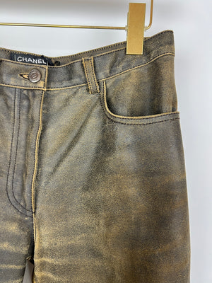 Chanel 00/A Brown Panelled Denim Jeans Size FR 38 (UK 10)