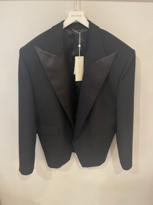 Magda Butrym Black Wool and Silk Blazer Jacket Size FR 36 (UK 8) RRP £2,100