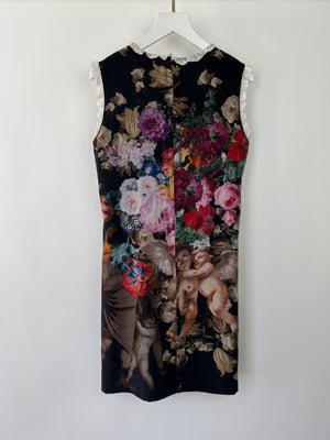 Dolce & Gabbana Black Sleeveless Dress with Flower & Angel Print Detail Size IT 38 (UK 6)