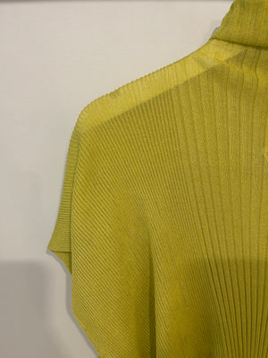 Bottega Veneta Lime Silk Knitted High-Neck Jumper Size M (UK 10)