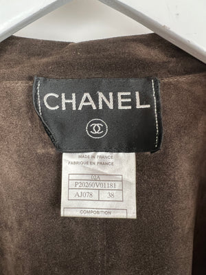 Chanel Vintage 02/A Long Line Leather Jacket Size FR 38 (UK 10)