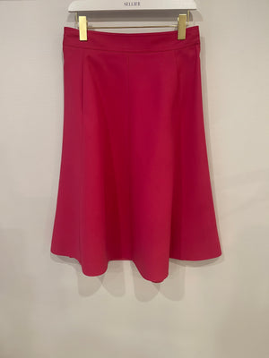 Gucci Hot Pink Silk Short-Sleeve Shirt and Midi Skirt Set Size IT 44 (UK 12)